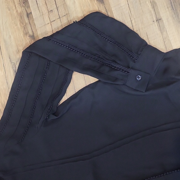 ENDLESS ROSE Black Semi-sheer ER-Pintuck Embroidered Retro Long Sleeve Blouse - Picture 9 of 14